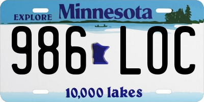MN license plate 986LOC