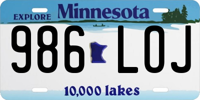 MN license plate 986LOJ