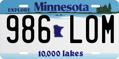 MN license plate 986LOM
