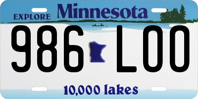 MN license plate 986LOO