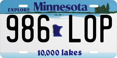 MN license plate 986LOP