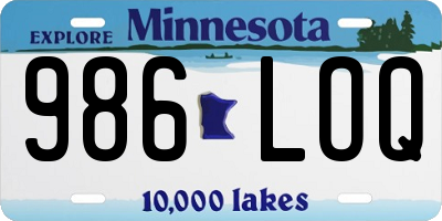 MN license plate 986LOQ