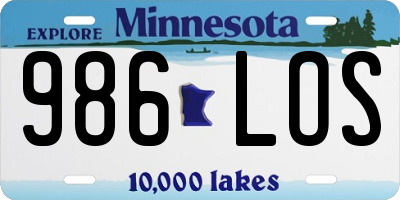 MN license plate 986LOS