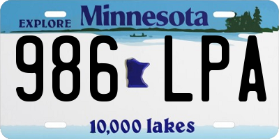 MN license plate 986LPA