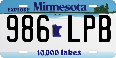 MN license plate 986LPB
