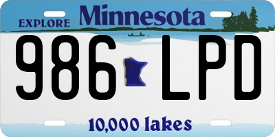 MN license plate 986LPD