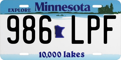 MN license plate 986LPF