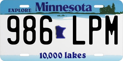 MN license plate 986LPM