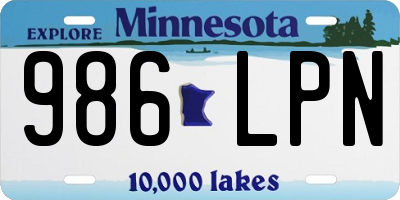 MN license plate 986LPN