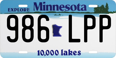 MN license plate 986LPP