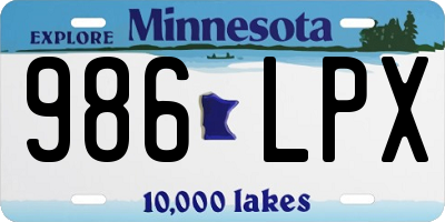 MN license plate 986LPX