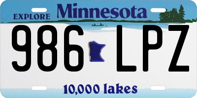 MN license plate 986LPZ