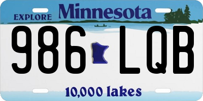 MN license plate 986LQB