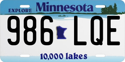 MN license plate 986LQE