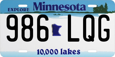 MN license plate 986LQG
