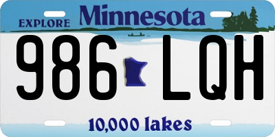 MN license plate 986LQH