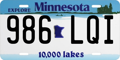 MN license plate 986LQI
