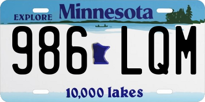 MN license plate 986LQM