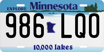 MN license plate 986LQO