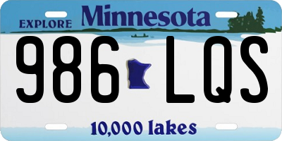 MN license plate 986LQS