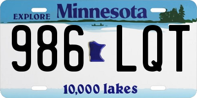 MN license plate 986LQT