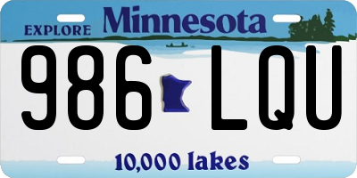 MN license plate 986LQU