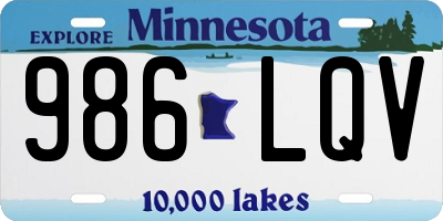 MN license plate 986LQV