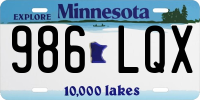 MN license plate 986LQX