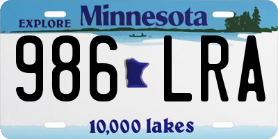 MN license plate 986LRA