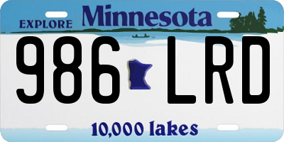 MN license plate 986LRD