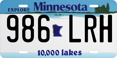 MN license plate 986LRH