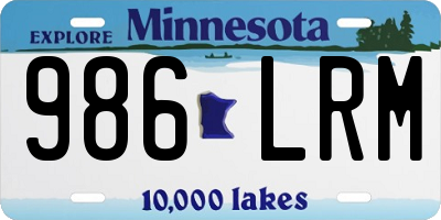 MN license plate 986LRM