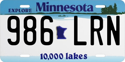 MN license plate 986LRN