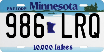 MN license plate 986LRQ