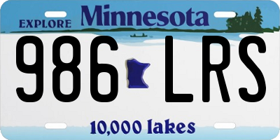 MN license plate 986LRS