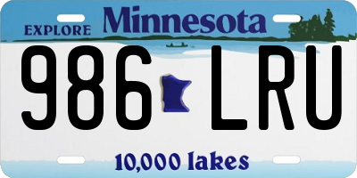 MN license plate 986LRU