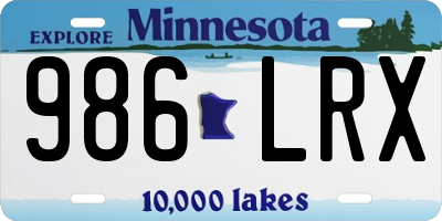 MN license plate 986LRX