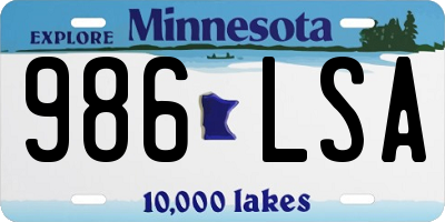 MN license plate 986LSA