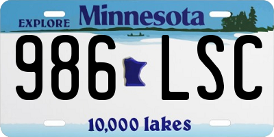 MN license plate 986LSC