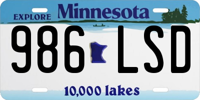 MN license plate 986LSD