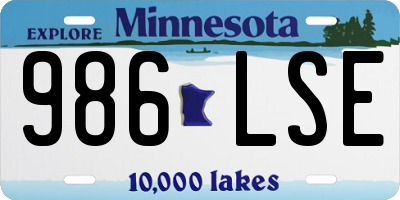 MN license plate 986LSE