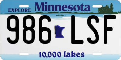 MN license plate 986LSF