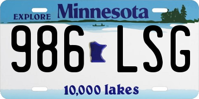 MN license plate 986LSG