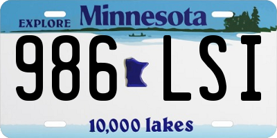 MN license plate 986LSI