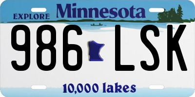 MN license plate 986LSK