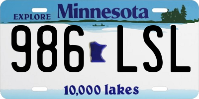 MN license plate 986LSL