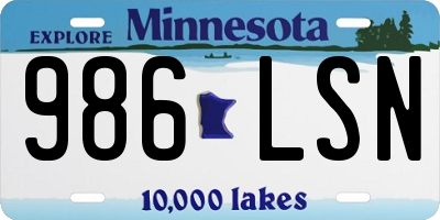MN license plate 986LSN