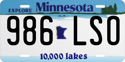 MN license plate 986LSO