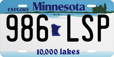 MN license plate 986LSP