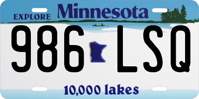 MN license plate 986LSQ